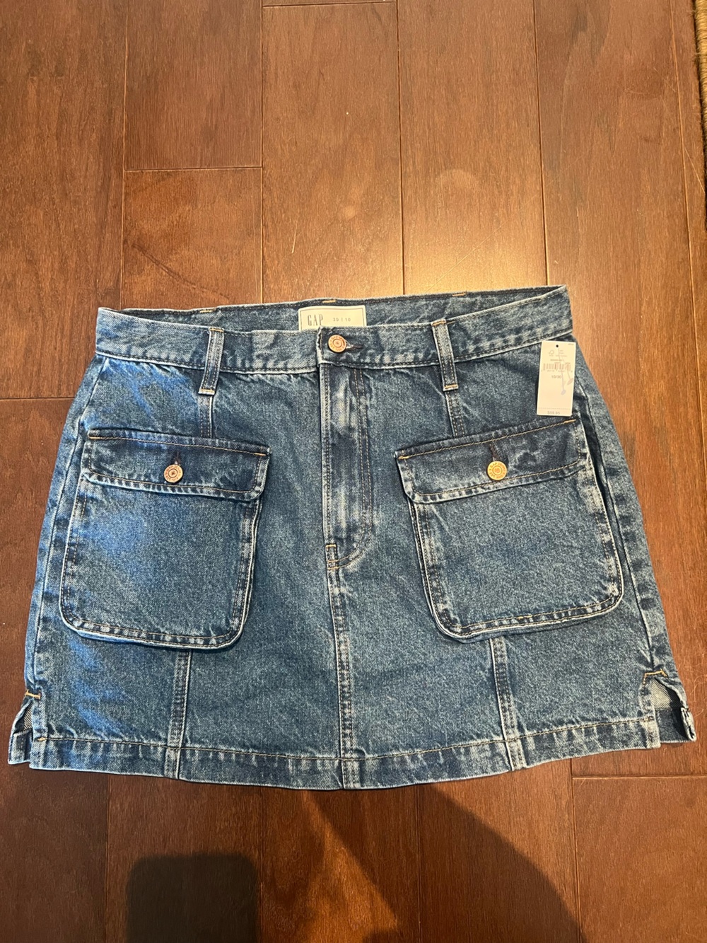 GAP Women’s Dark Blue Utility Jean skirt with Patch Pockets
